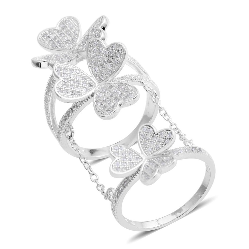 Cubic Zirconia Sterling Silver Ring (Size 5.50)